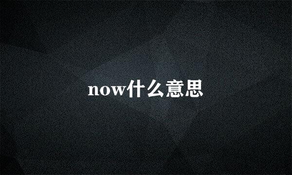 now什么意思