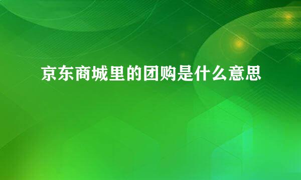 京东商城里的团购是什么意思