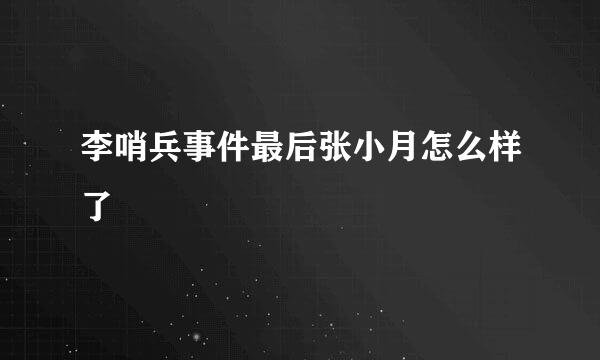 李哨兵事件最后张小月怎么样了