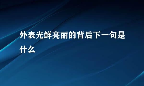 外表光鲜亮丽的背后下一句是什么