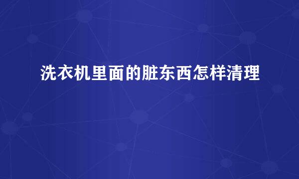 洗衣机里面的脏东西怎样清理