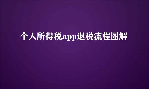 个人所得税app退税流程图解