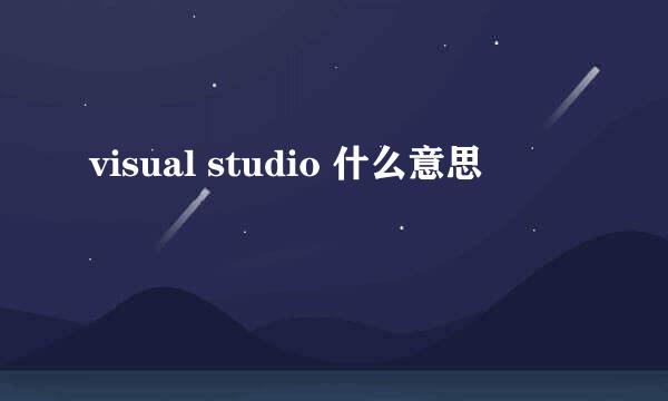 visual studio 什么意思