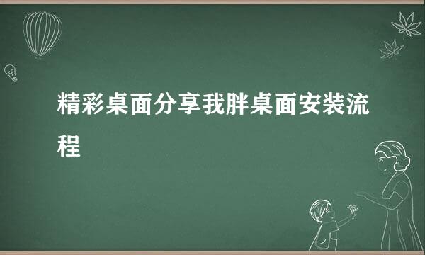 精彩桌面分享我胖桌面安装流程