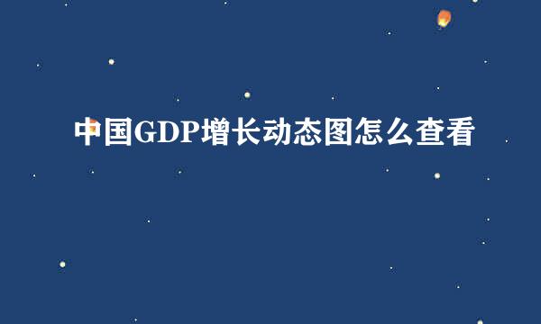 中国GDP增长动态图怎么查看