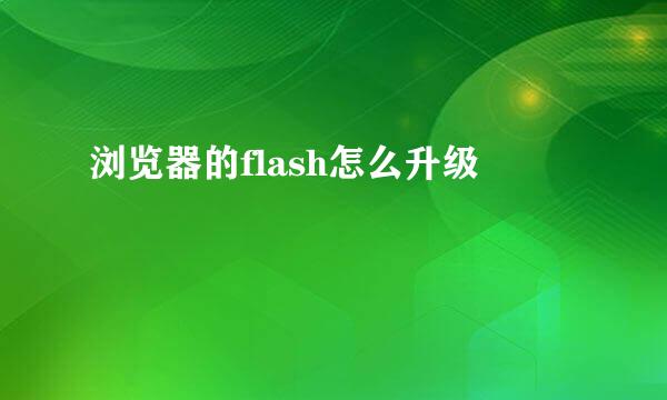 浏览器的flash怎么升级