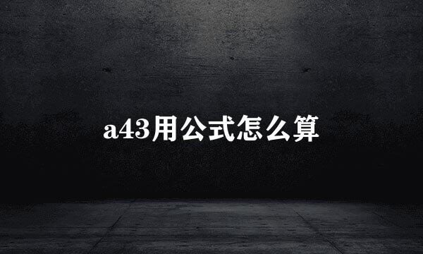 a43用公式怎么算