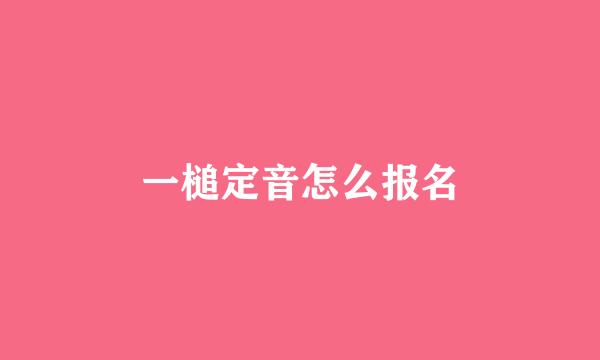 一槌定音怎么报名