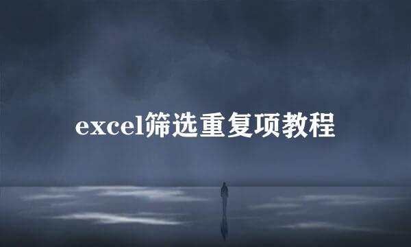 excel筛选重复项教程