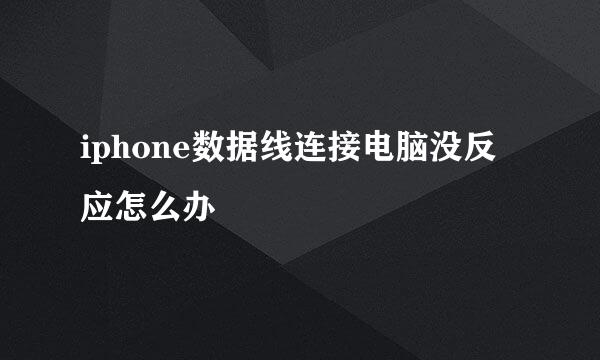 iphone数据线连接电脑没反应怎么办