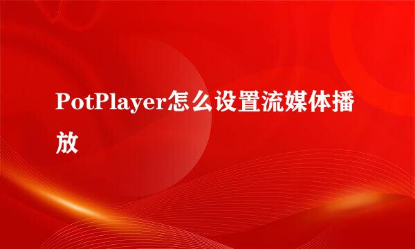 PotPlayer怎么设置流媒体播放