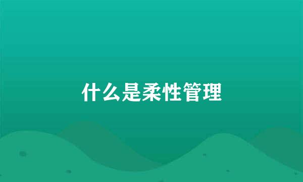 什么是柔性管理