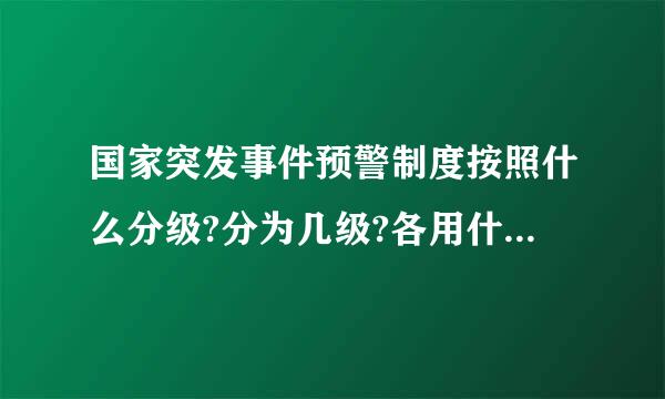 国家突发事件预警制度按照什么分级?分为几级?各用什么颜色标示