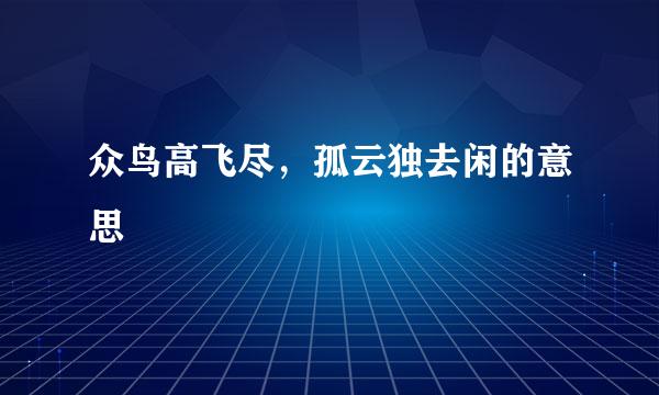 众鸟高飞尽，孤云独去闲的意思