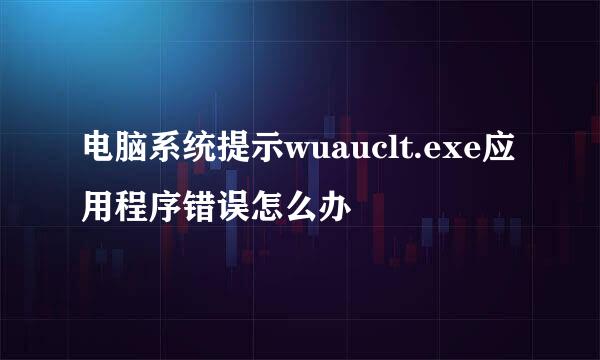 电脑系统提示wuauclt.exe应用程序错误怎么办