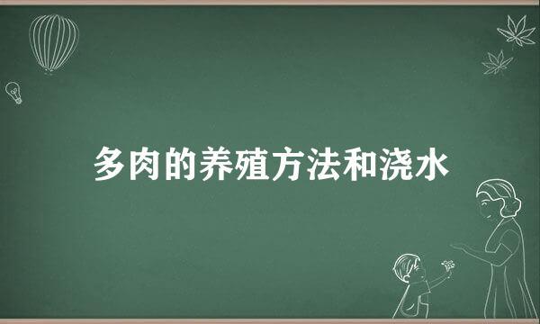 多肉的养殖方法和浇水