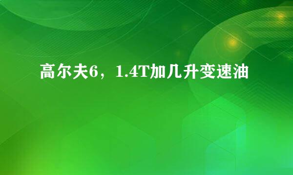 高尔夫6，1.4T加几升变速油