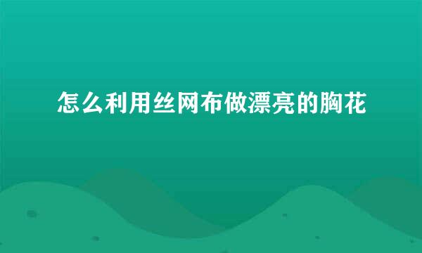 怎么利用丝网布做漂亮的胸花