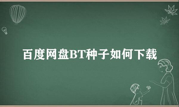 百度网盘BT种子如何下载