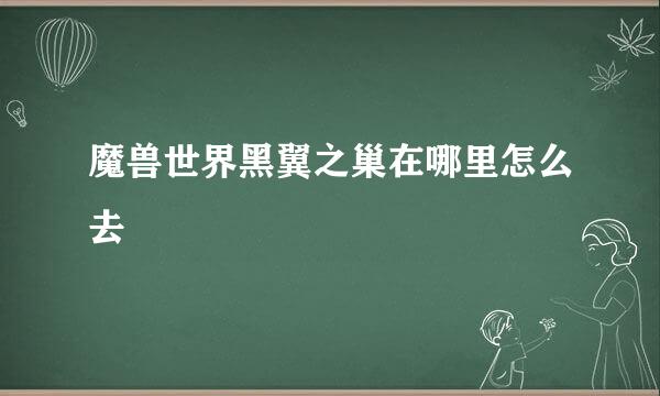 魔兽世界黑翼之巢在哪里怎么去