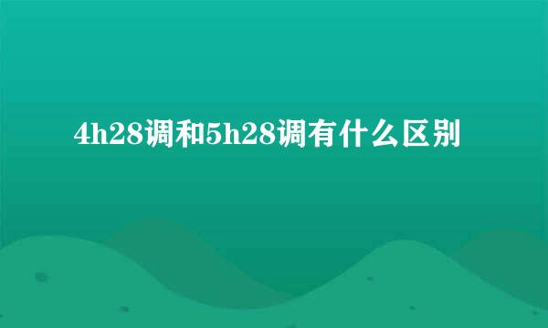 4h28调和5h28调有什么区别