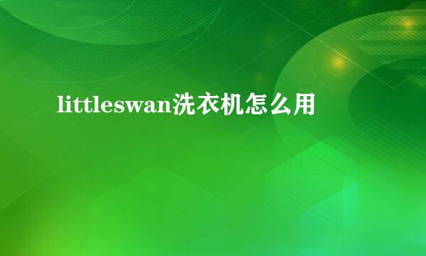 littleswan洗衣机怎么用