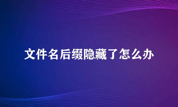 文件名后缀隐藏了怎么办