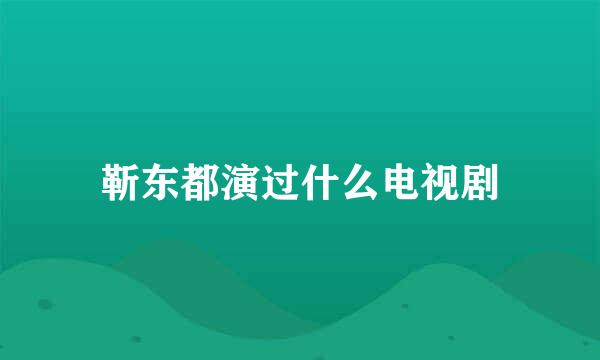 靳东都演过什么电视剧