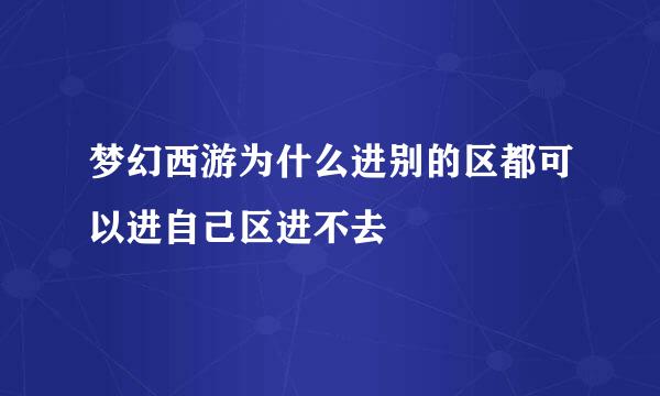 梦幻西游为什么进别的区都可以进自己区进不去