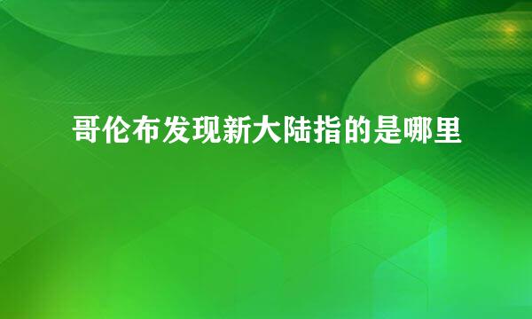 哥伦布发现新大陆指的是哪里