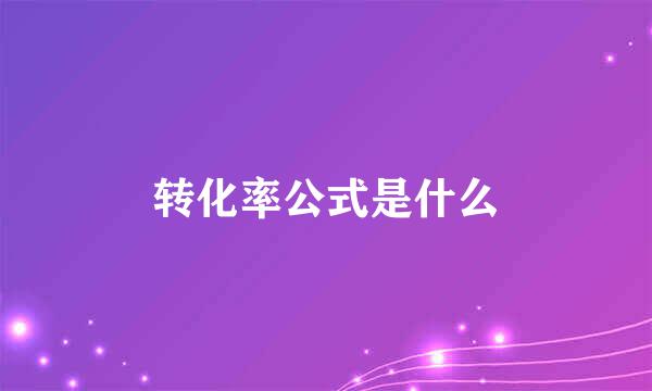 转化率公式是什么