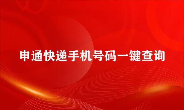 申通快递手机号码一键查询