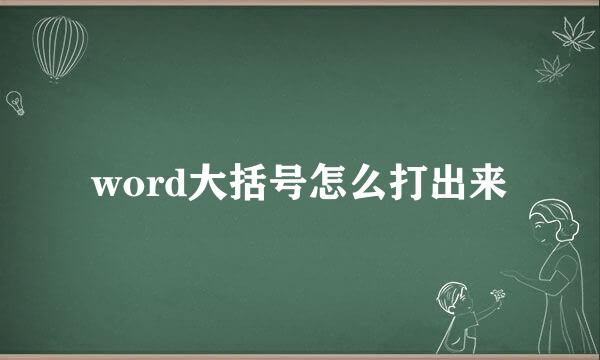 word大括号怎么打出来