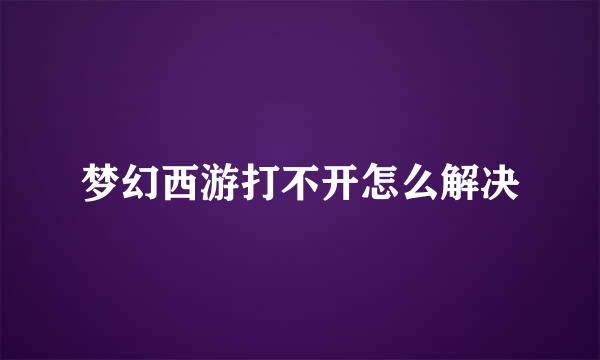 梦幻西游打不开怎么解决