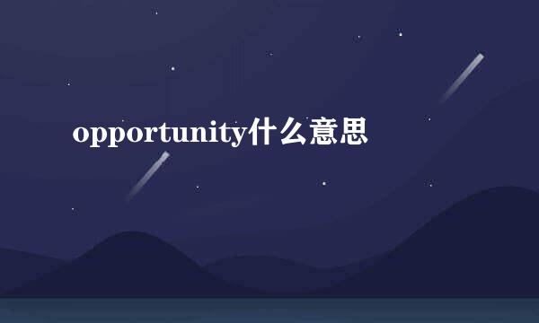 opportunity什么意思