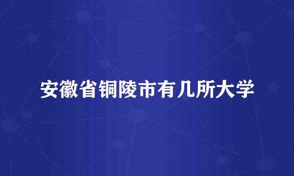 安徽省铜陵市有几所大学