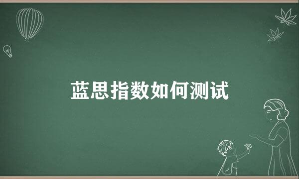 蓝思指数如何测试