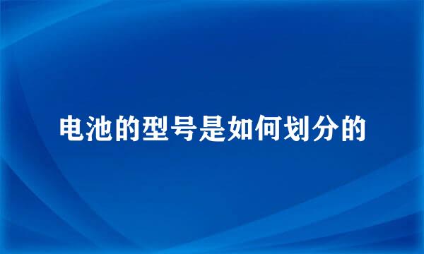 电池的型号是如何划分的