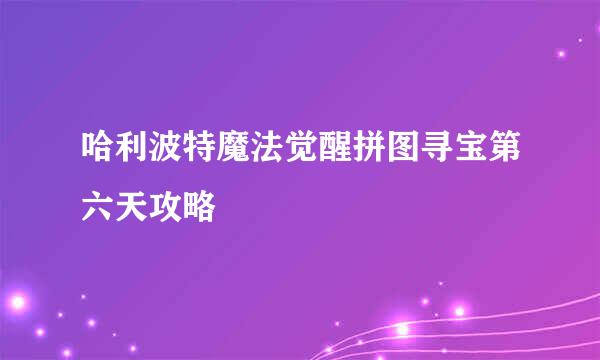 哈利波特魔法觉醒拼图寻宝第六天攻略