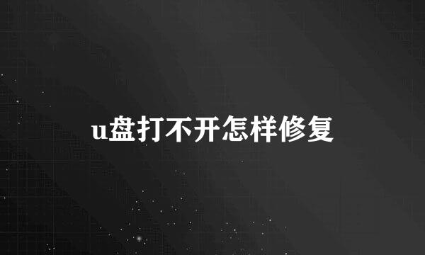 u盘打不开怎样修复