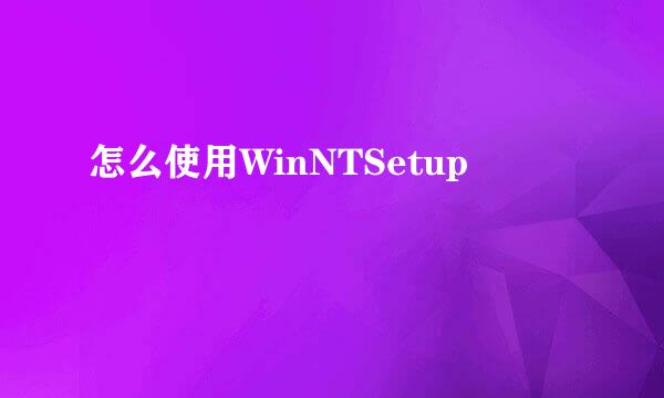 怎么使用WinNTSetup