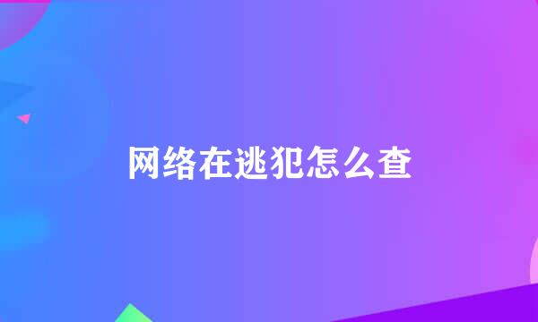 网络在逃犯怎么查