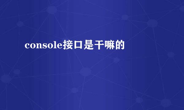 console接口是干嘛的