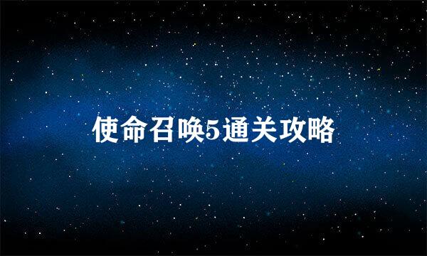 使命召唤5通关攻略