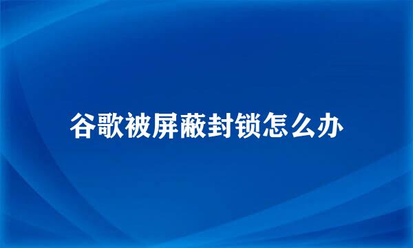 谷歌被屏蔽封锁怎么办