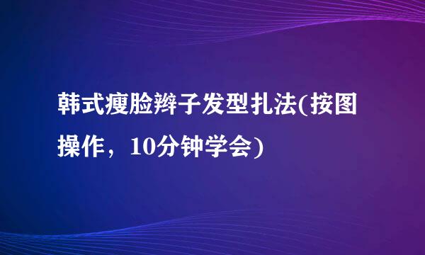 韩式瘦脸辫子发型扎法(按图操作，10分钟学会)