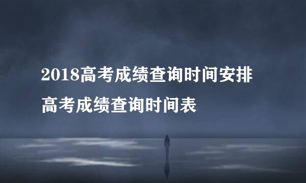 2018高考成绩查询时间安排 高考成绩查询时间表