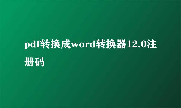 pdf转换成word转换器12.0注册码