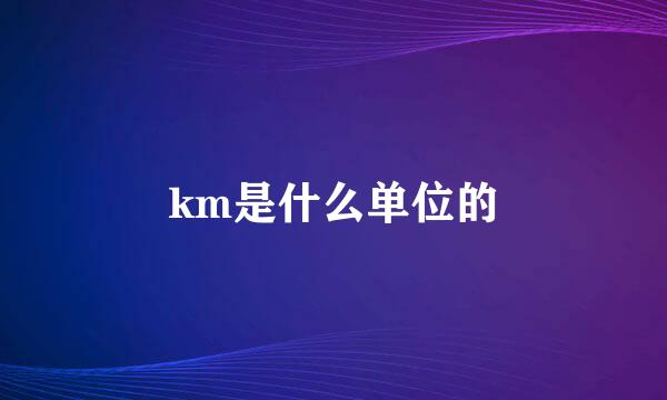 km是什么单位的