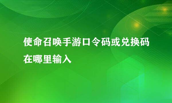 使命召唤手游口令码或兑换码在哪里输入